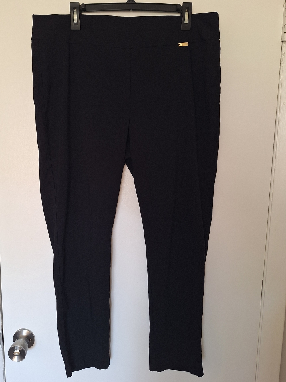 INC International Concepts Black Stretch Pull-On Slim Short Plus Size Pants